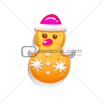 Cute gingerbread cookies for christmas in the form of a snowman. Isolated on white background. Vector illustration