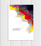 Vector brochure A5 or A4 format abstract uneven colorful shapes design element corporate style