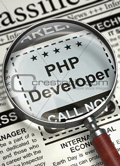 Now Hiring PHP Developer. 3D.