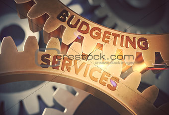 Budgeting Services on Golden Gears. 3D.