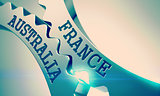France Australia - Mechanism of Metallic Gears. 3D.