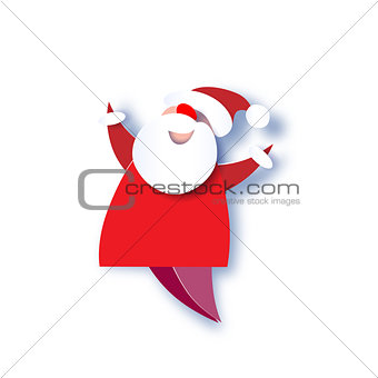 Color paper cut design and craft Santa Claus