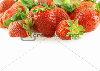 fresh bright juicy strawberry over white