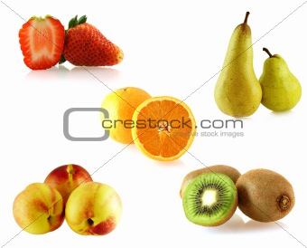 set of a few isolated on white fruites