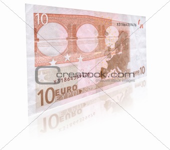 10 Euro banknote with reflection