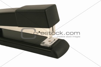 Isolated black stapler on white