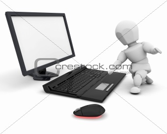 Working on computer