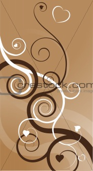Heart swirls abstract background