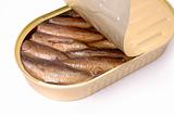 Close-up of sprats can
