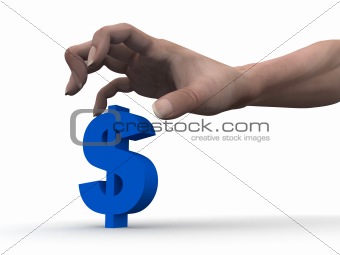 dollar sign and hand