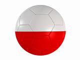 polish flag on a football