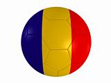 romanian flag on a football