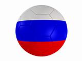 russian flag on a football