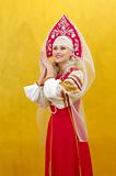 Russian woman in a folk russian dress