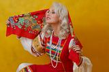 a beautifull woman in a folk russian dress