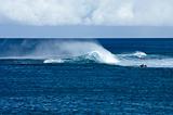 Blowing foam on Hawaiian Waves