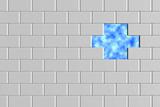 brick wall with a hole 3d render