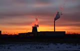 Thermal Power Station and sunset