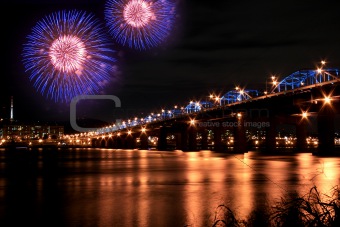 Spectacular Fireworks in Han River