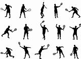 tennis player silhouettes