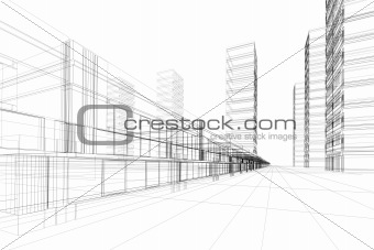 3D architecture abstract