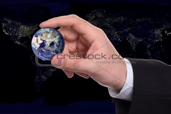 small earth in a hand