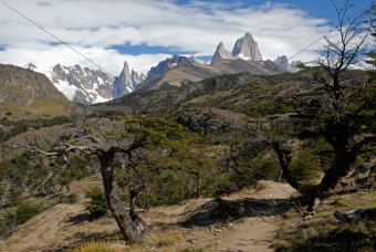 Mountains  Cerro Torre and Fitz Roy.