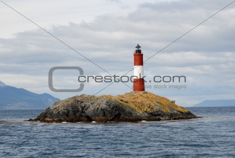 Famous lighthouse on the Beagle Channel