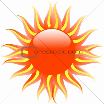 Red hot summer sun