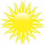 Yellow summer sun vector