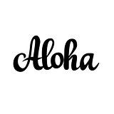 Aloha Hawaiian greeting vector calligraphy design