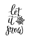 Let it snow grunge vector lettering Christmas design