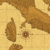 old map with compas and islands