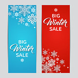 Blue and red winter backgrounds