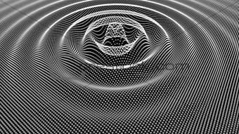 White wave on black background Vector