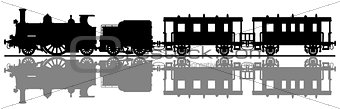 The vintage steam train