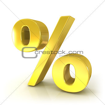 Percent 3D golden sign