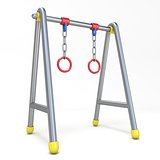 Children swing with metal rings 3D