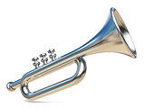 Simple silver trumpet 3D