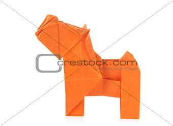 Orange dog of origami.