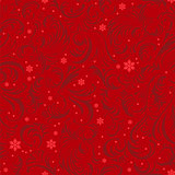 Red ornate pattern seamless background for Christmas wrapping