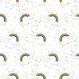 Rainbow hipster style seamless vector pattern.