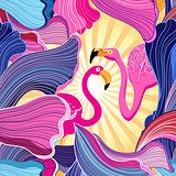 Pink flamingos and abstraction