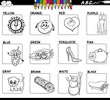 educational basic colors set for coloring