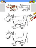 drawing and coloring activity with milker cow