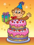 Cake and party monkey theme 2