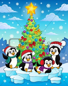 Christmas tree and penguins image 2