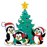 Christmas tree and penguins image 3