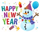 Happy New Year theme with snowman 1