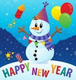 Happy New Year theme with snowman 2
